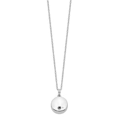 Sentimental Expressions Sterling Silver Rhodium-plated Enameled Paw Print Ash Holder 18 Inch Necklace QSX545