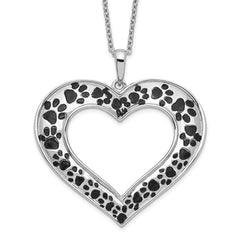 Sentimental Expressions Sterling Silver Rhodium-plated Antiqued Animal Lover 18in. Necklace QSX566
