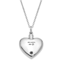 Sentimental Expressions Sterling Silver Rhodium-plated and Antiqued Mother of an Angel Heart Ash Holder 18 Inch Necklace QSX571