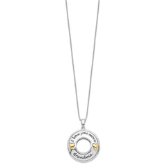 Sentimental Expressions Sterling Silver Gold-plated Antique CZ I Love You More Grandma 18in Necklace QSX601