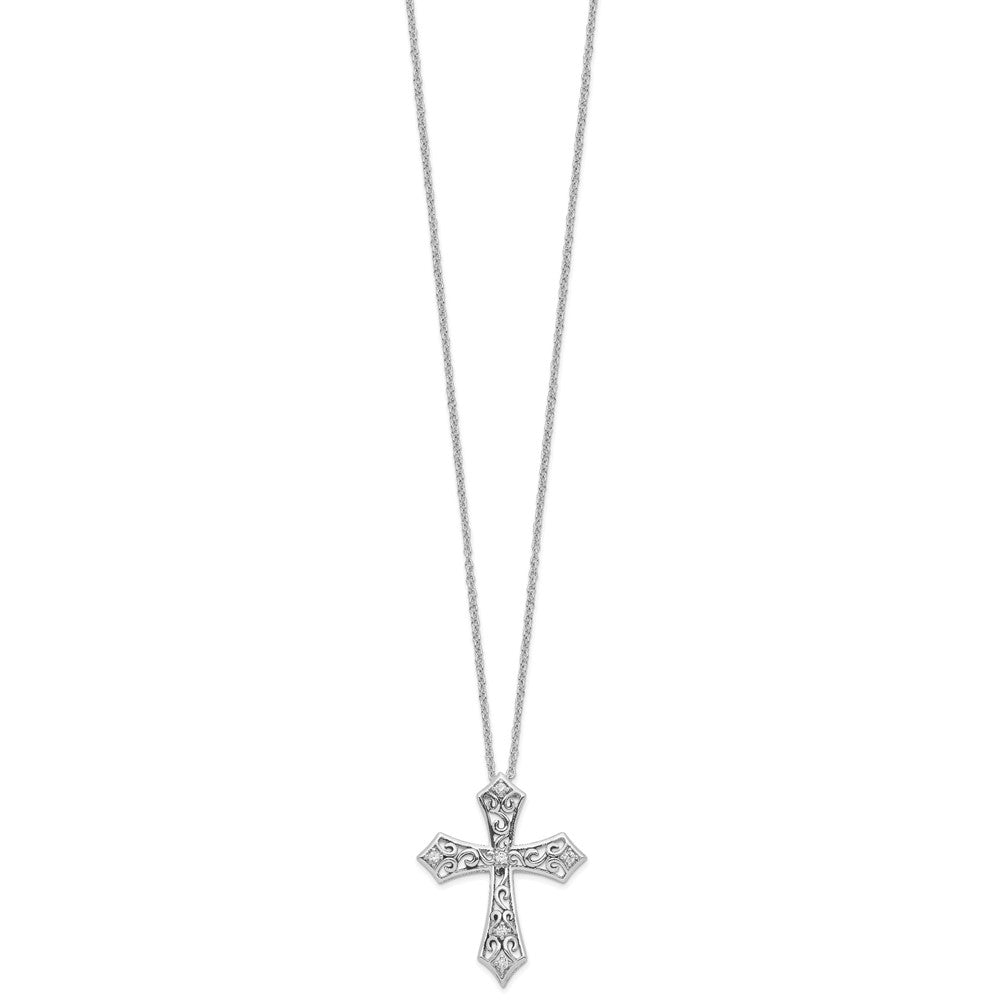 Sentimental Expressions Sterling Silver Rhodium-plated CZ I Still Believe 18in. Necklace QSX659