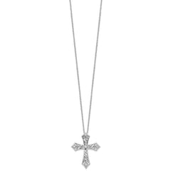 Sentimental Expressions Sterling Silver Rhodium-plated CZ I Still Believe 18in. Necklace QSX659