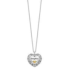 Sentimental Expressions Sterling Silver Gold-plated Antiqued Daughter 18in. Necklace QSX663