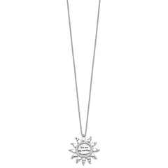 Sentimental Expressions Sterling Silver Rhodium-plated CZ Antiqued You Are My Sunshine 18in. Necklace QSX677