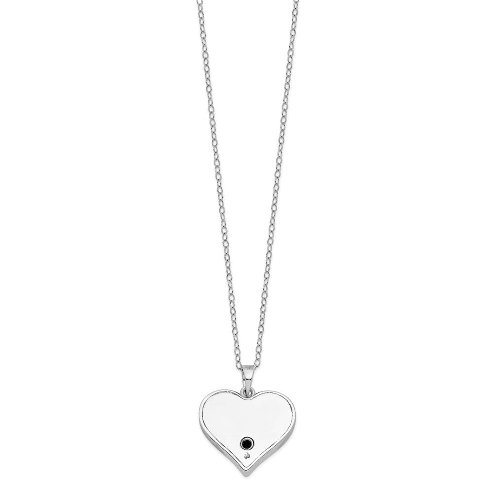 Sentimental Expressions Sterling Silver Rhodium-plated Antiqued Black Paw In Heart Ash Holder 18 Inch Necklace QSX697