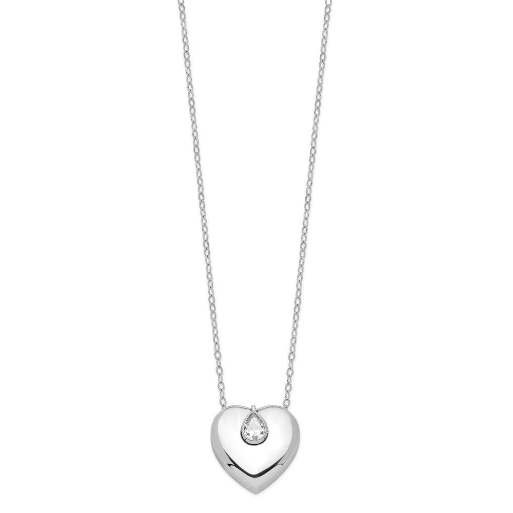 Sentimental Expressions Sterling Silver Rhodium-plated CZ Missing You Ash Holder 18 Inch Necklace QSX702