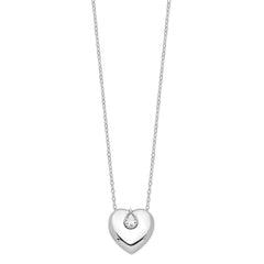 Sentimental Expressions Sterling Silver Rhodium-plated CZ Missing You Ash Holder 18 Inch Necklace QSX702