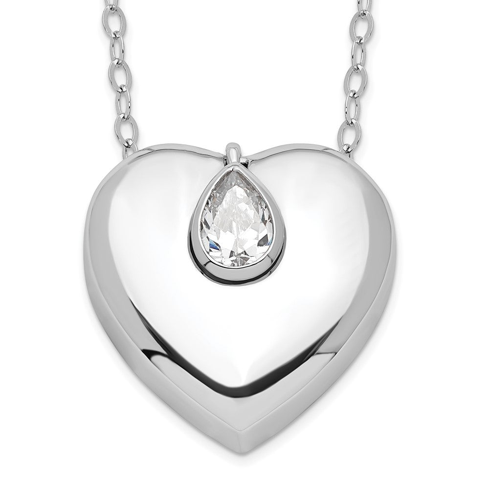 Sentimental Expressions Sterling Silver Rhodium-plated CZ Missing You Ash Holder 18 Inch Necklace QSX702