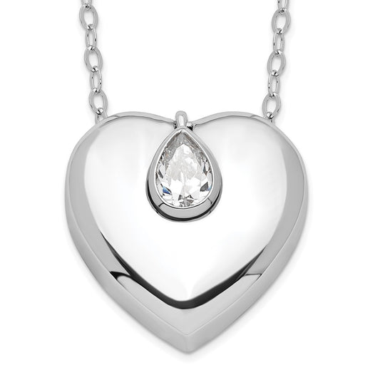 Sentimental Expressions Sterling Silver Rhodium-plated CZ Missing You Ash Holder 18 Inch Necklace QSX702
