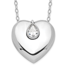 Sentimental Expressions Sterling Silver Rhodium-plated CZ Missing You Ash Holder 18 Inch Necklace QSX702