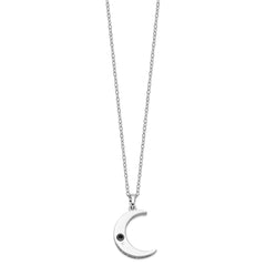 Sentimental Expressions Sterling Silver Rhodium-plated Antiqued Quarter Moon Ash Holder 18 Inch Necklace QSX706