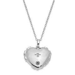 Sentimental Expressions Sterling Silver CZ Bandaged Heart Ash Holder 18 Inch Necklace QSX709