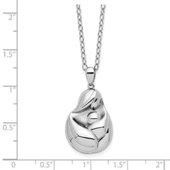 Sentimental Expressions Sterling Silver Rhodium-plated Mine To Keep Mom and Baby 18in Necklace QSX716