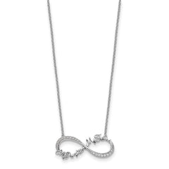Sentimental Expressions Sterling Silver Rhodium-plated CZ My Daughter My Friend 18in Necklace QSX717