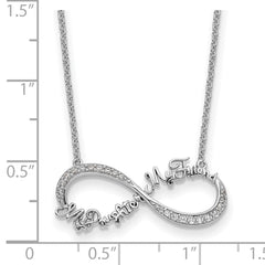 Sentimental Expressions Sterling Silver Rhodium-plated CZ My Daughter My Friend 18in Necklace QSX717