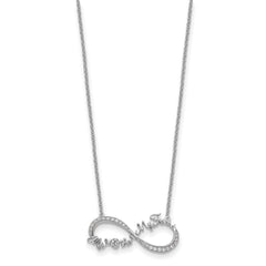 Sentimental Expressions Sterling Silver Rhodium-plated CZ My Mother My Friend 18in Necklace QSX718
