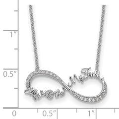 Sentimental Expressions Sterling Silver Rhodium-plated CZ My Mother My Friend 18in Necklace QSX718