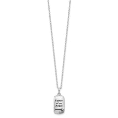 Sentimental Expressions Sterling Silver Rhodium-plated Antiqued Father of an Angel Ash Holder 18 Inch Necklace QSX770