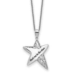 Sentimental Expressions Sterling Silver Rhodium-plated Antiqued Meet Me in the Stars 18 Inch Necklace QSX771