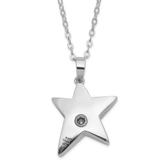 Sentimental Expressions Sterling Silver Rhodium-plated Antiqued Meet Me In The Stars 18 Inch Ash Holder Necklace QSX772