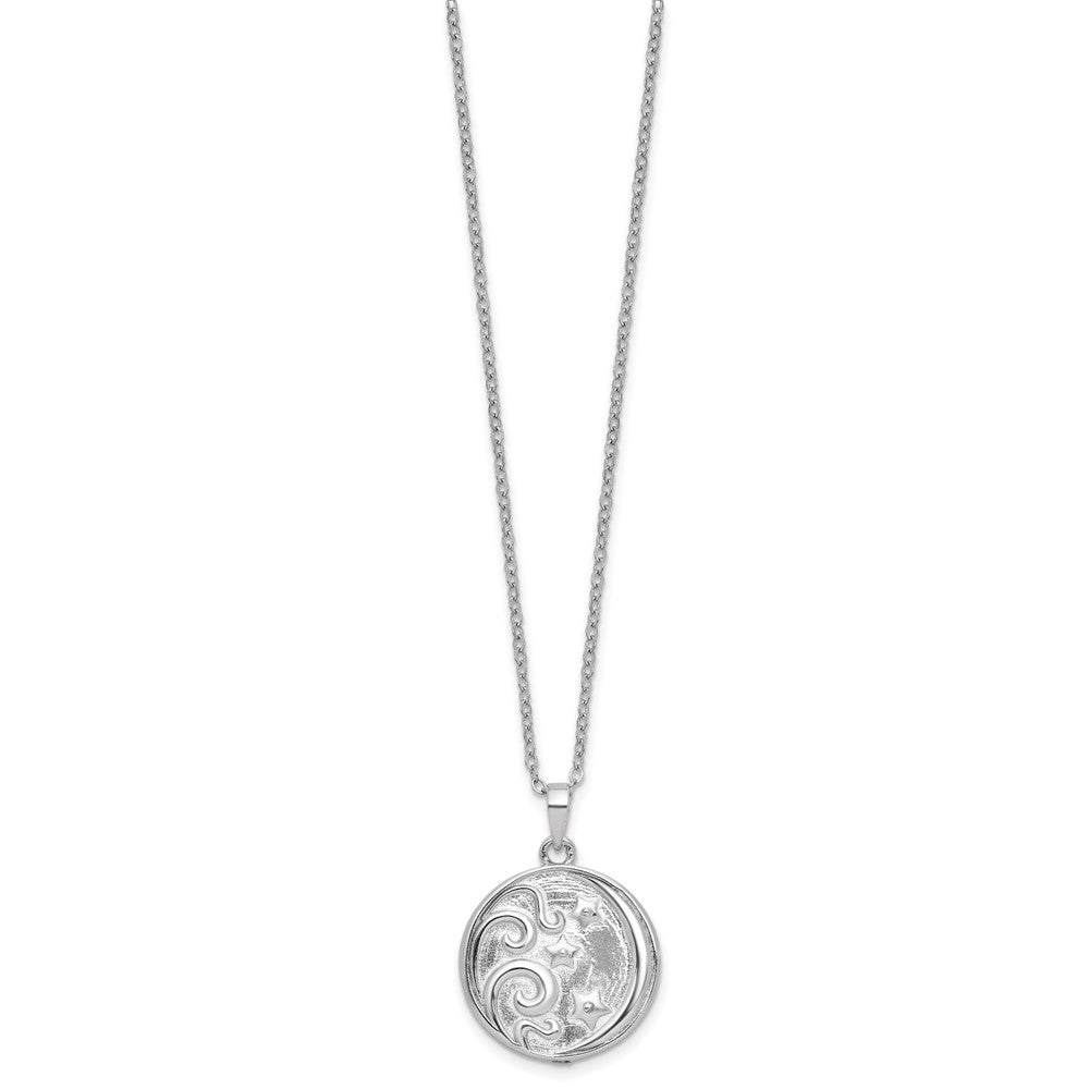Sentimental Expressions Sterling Silver Rhodium-plated Antiqued Goodnight Ash Holder 18 Inch Necklace QSX775