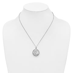 Sentimental Expressions Sterling Silver Rhodium-plated Antiqued Goodnight Ash Holder 18 Inch Necklace QSX775