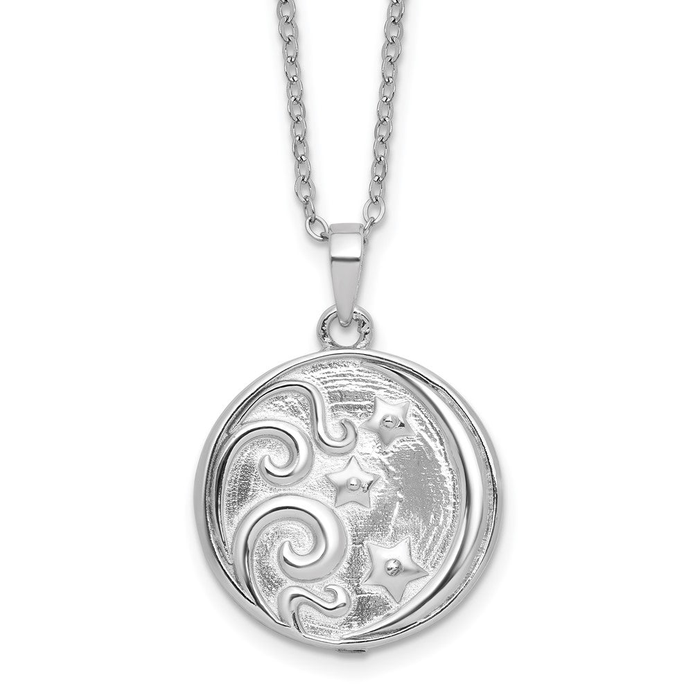 Sentimental Expressions Sterling Silver Rhodium-plated Antiqued Goodnight Ash Holder 18 Inch Necklace QSX775