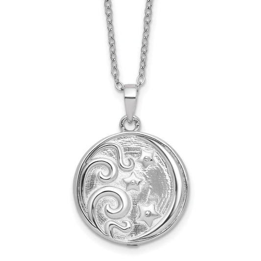 Sentimental Expressions Sterling Silver Rhodium-plated Antiqued Goodnight Ash Holder 18 Inch Necklace QSX775