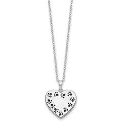 Sentimental Expressions Sterling Silver Rhodium-plated Antiqued Love Never Ends Pet Ash Holder 18 Inch Necklace QSX779
