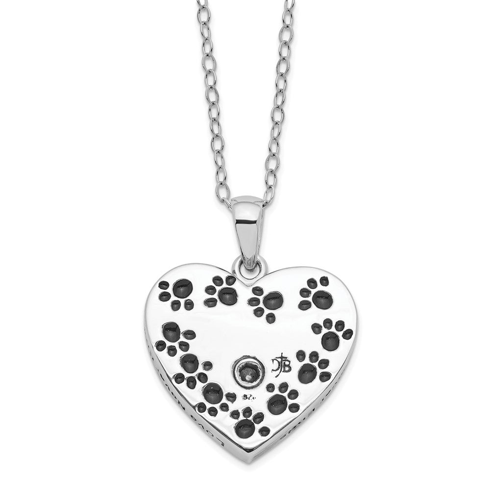 Sentimental Expressions Sterling Silver Rhodium-plated Antiqued Love Never Ends Pet Ash Holder 18 Inch Necklace QSX779