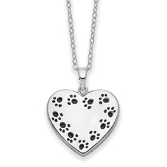 Sentimental Expressions Sterling Silver Rhodium-plated Antiqued Love Never Ends Pet Ash Holder 18 Inch Necklace QSX779