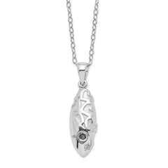 Sentimental Expressions Sterling Silver Rhodium-plated Scrolled Hearts Ash Holder 18 Inch Necklace QSX782