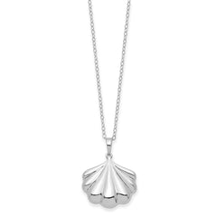 Sentimental Expressions Sterling Silver Rhodium-plated Shell Ash Holder 18 Inch Necklace QSX784