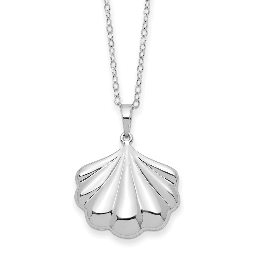 Sentimental Expressions Sterling Silver Rhodium-plated Shell Ash Holder 18 Inch Necklace QSX784