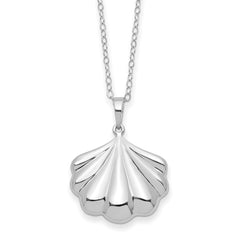 Sentimental Expressions Sterling Silver Rhodium-plated Shell Ash Holder 18 Inch Necklace QSX784