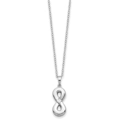 Sentimental Expressions Sterling Silver Rhodium-plated CZ Infinity Ash Holder 18 Inch Necklace QSX786