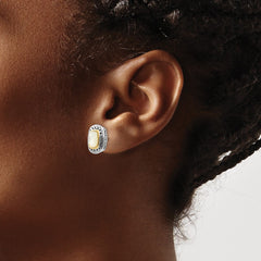 QTC1024 Shey Couture Sterling Silver with 14K Accent Antiqued Mother Of Pearl Post Earrings