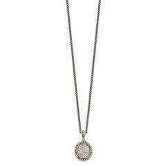 Shey Couture Sterling Silver with 14K Accent 18 Inch Antiqued Diamond Necklace QTC1036