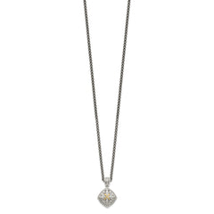 Shey Couture Sterling Silver with 14K Accent 18 Inch Diamond Necklace QTC1171