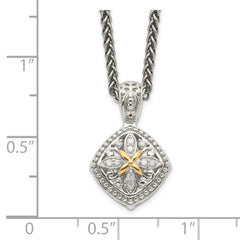 Shey Couture Sterling Silver with 14K Accent 18 Inch Diamond Necklace QTC1171
