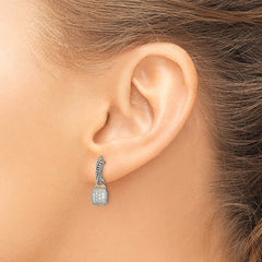 QTC1191 Shey Couture Sterling Silver with 14K Accent Antiqued Diamond Dangle Post Earrings