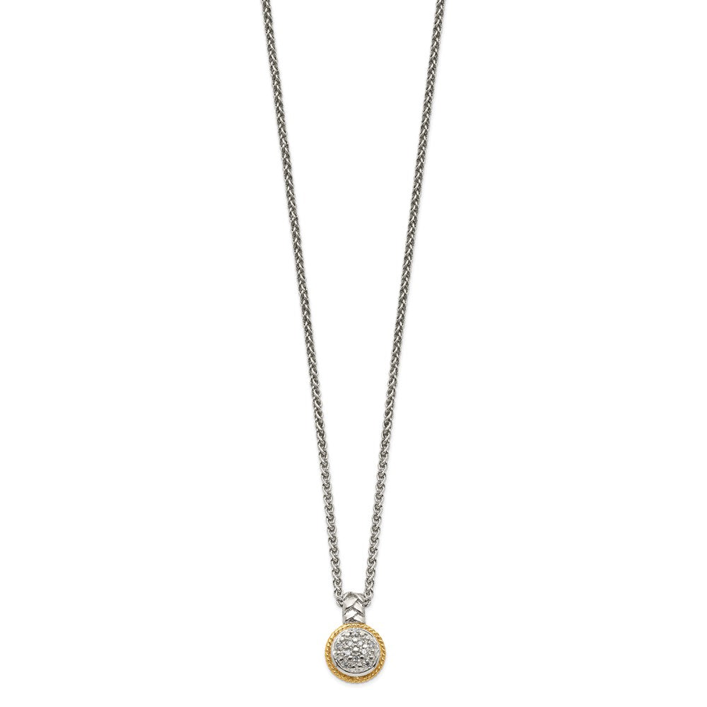 Shey Couture Sterling Silver Rhodium-plated with 14K Accent 18 Inch Polished Diamond Necklace QTC1524