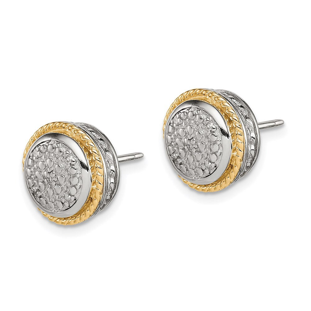 QTC1525 Shey Couture Sterling Silver Rhodium-plated with 14K Accent Polished Diamond Post Earrings