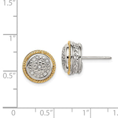 QTC1525 Shey Couture Sterling Silver Rhodium-plated with 14K Accent Polished Diamond Post Earrings