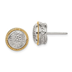 QTC1525 Shey Couture Sterling Silver Rhodium-plated with 14K Accent Polished Diamond Post Earrings