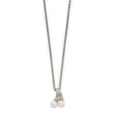 Shey Couture Sterling Silver Rhodium-plated with 14K Accent 18 Inch 6-7mm Freshwater Cultured Pearl Necklace QTC1534