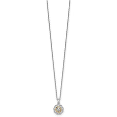 Shey Couture Sterling Silver Rhodium-plated with 14K Accent Diamond 18 inch Necklace QTC1781