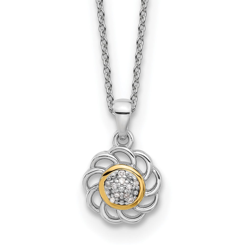 Shey Couture Sterling Silver Rhodium-plated with 14K Accent Diamond 18 inch Necklace QTC1781