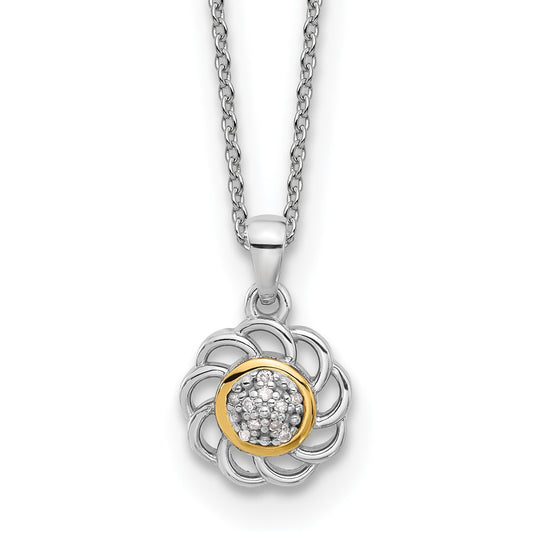 Shey Couture Sterling Silver Rhodium-plated with 14K Accent Diamond 18 inch Necklace QTC1781
