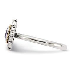 Shey Couture Sterling Silver with 14k Accent Antiqued Amethyst Ring